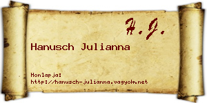 Hanusch Julianna névjegykártya